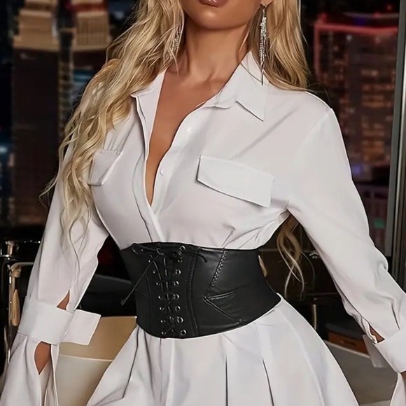 Black Corset Belt Steampunk New - Picture 2 of 14